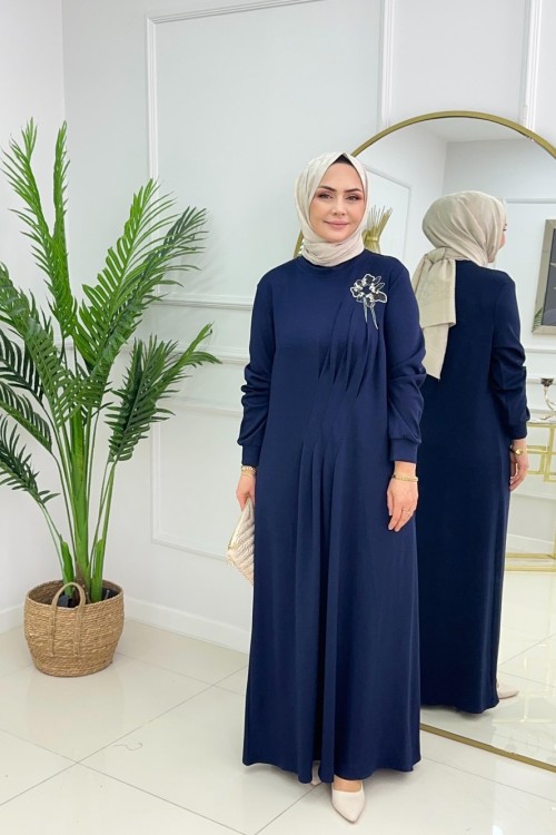 NİHAL ELBİSE - LACİVERT