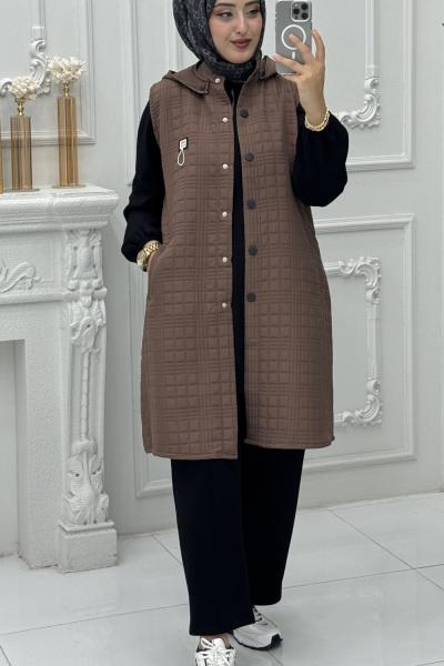 Mina Yelek Kahverengi