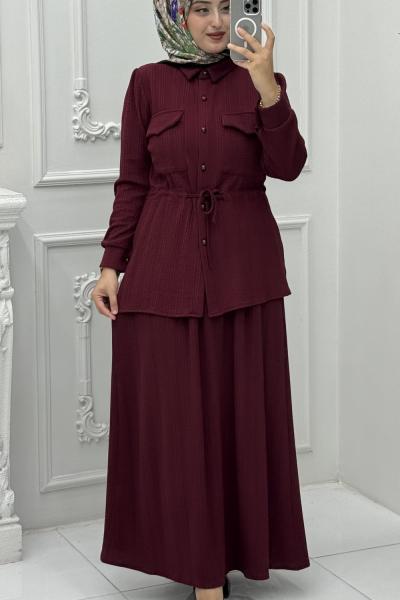 Selmira Etek Takım Bordo