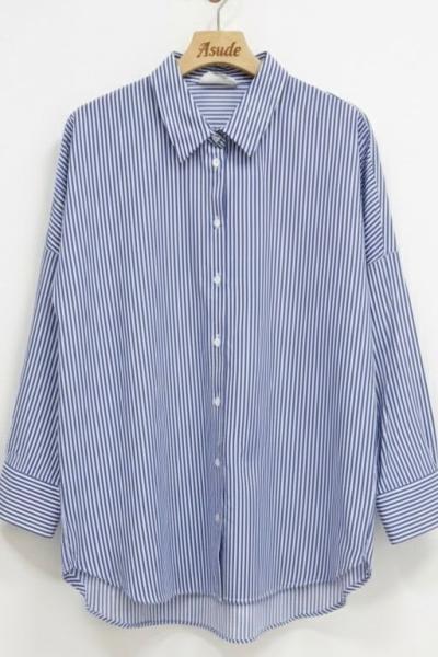 Allday Çizgili Gömlek-Koyu Mavi