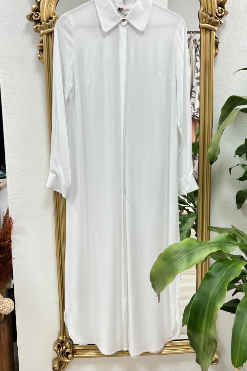 Allday Uzun Tunik Gömlek-Beyaz