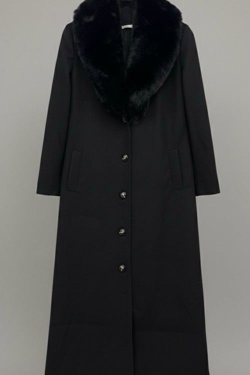 Astarlı 1.Kalite Seyyar Kürklü Kaşe Kaban-Siyah