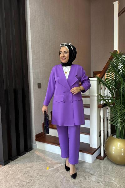 Cool Ceketli Takım-Lila