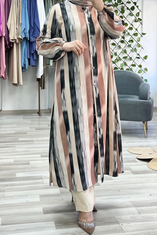 Günışığı Desenli Takım-Kahve