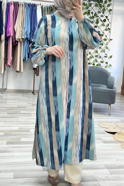 Günışığı Desenli Takım-Mavi