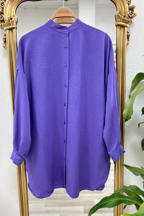 İpek Pamuk Ada Gömlek -Lila