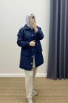 Kapitone Kumaş Astarlı Asel Mont- Lacivert