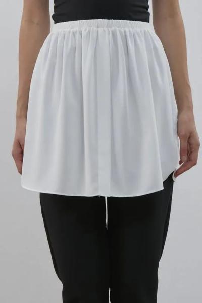Kurtarıcı Coton Gömlek Görünümlü Etek İçlik Beyaz