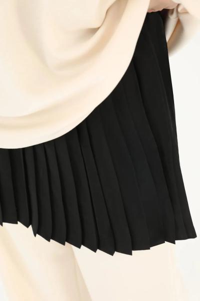 Kurtarıcı Piliseli Etek İçlik Siyah