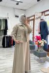 Modal Tensel Ceketli Sofia Elbise - Taş 