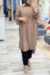 Oversize Moss Tunik - Vizon 