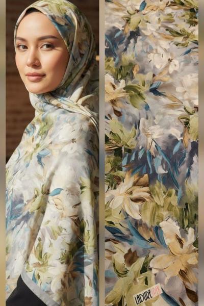 Pamuk İpek Manolya Şal-Açık Gri