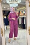 Şalvarlı Basic Takım -Bordo