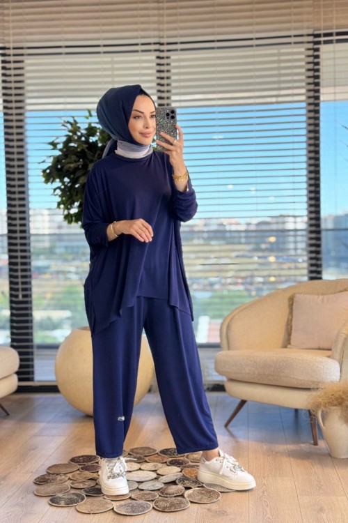 Şalvarlı Basic Takım -Lacivert