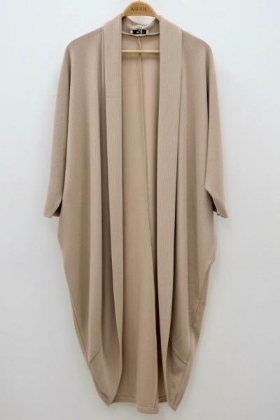 Selanik Örme Yarasa Kol Gold Düğme Apoletli  Aura Hırka - Kum