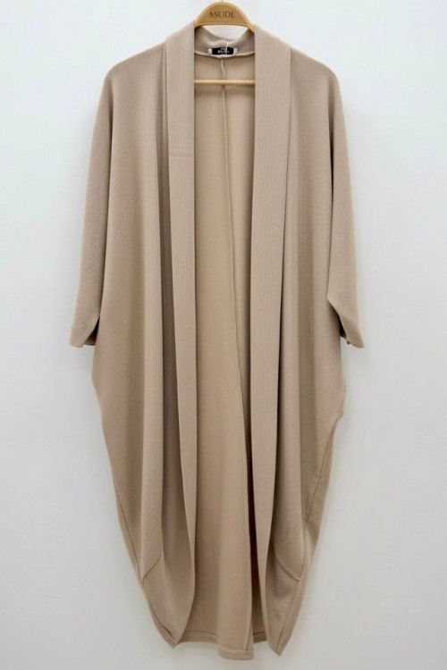 Selanik Örme Yarasa Kol Gold Düğme Apoletli  Aura Hırka - Kum