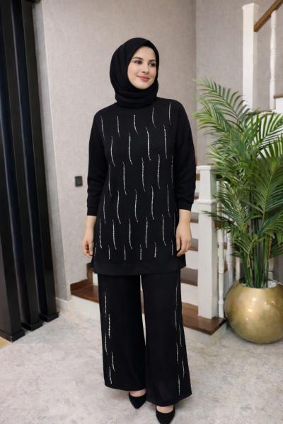 Sena Taşlı Takım - Siyah