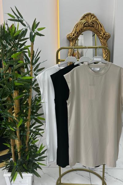 Soi İpeksi Apre Penye İçlik- Bej