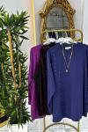 Taş Detaylı Solvia Tunik Sweat- Lila