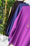 Taş Detaylı Solvia Tunik Sweat- Fuşya
