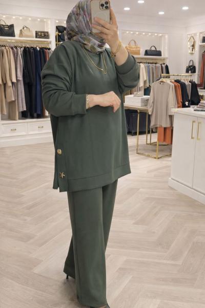 Yıldız Pantolonlu Takım - Haki