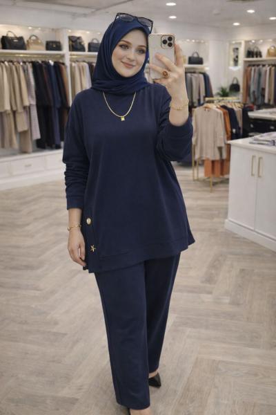 Yıldız Pantolonlu Takım - Lacivert